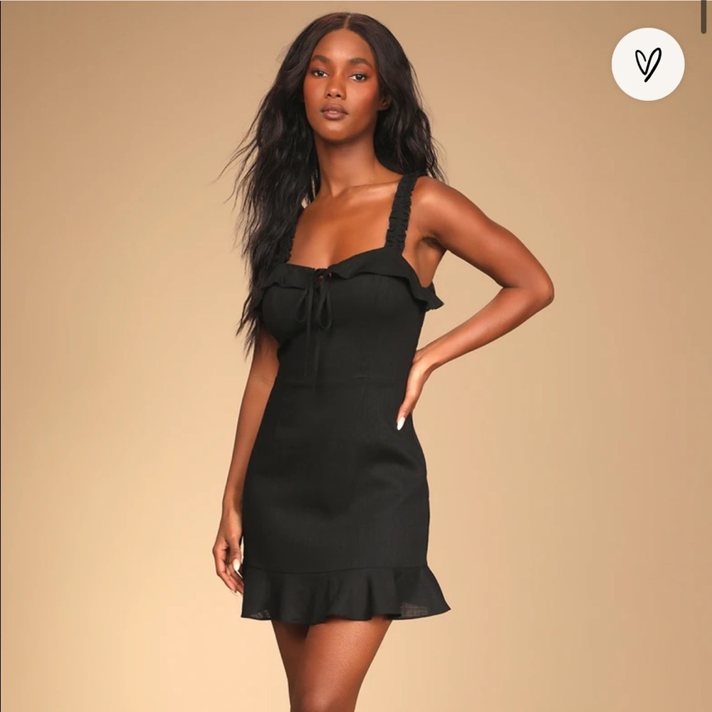 Lulu’s Days Like This Black Sleeveless Ruffled Mini Dress